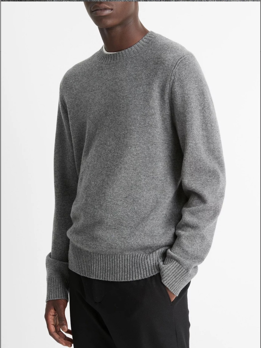 Vince Men’s Classic Wool-Cashmere Crew Neck Sweater